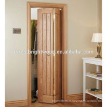 Bifold esculpida porta de madeira com ranhuras